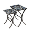 Grigio Nesting Table Set Espresso Frame