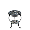 Grigio Round Double Tiered Side Table Black Frame