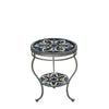 Grigio Round Double Tiered Side Table Pewter Frame
