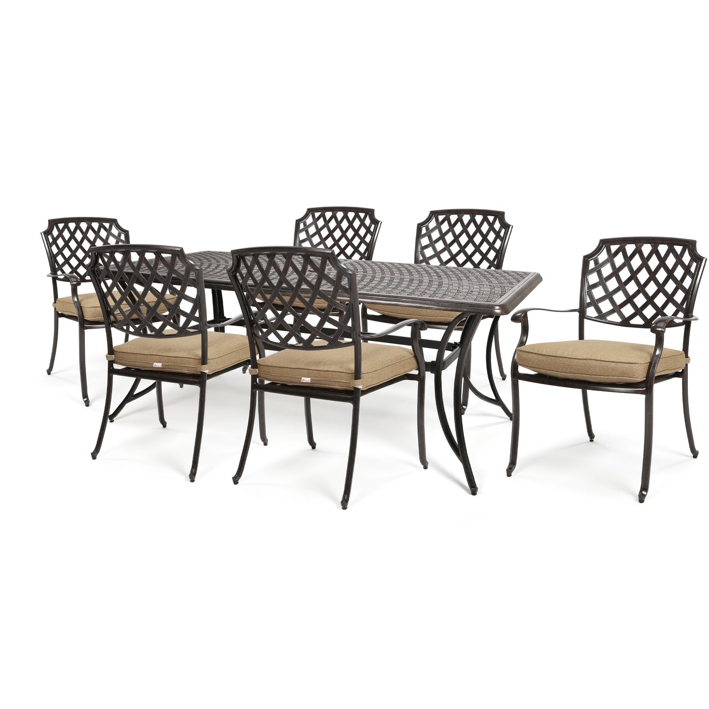 Heritage 7 Piece Dining Set 6 Dining Chairs, image 2