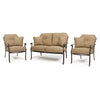 Heritage Loveseat Set 2 Club Chairs