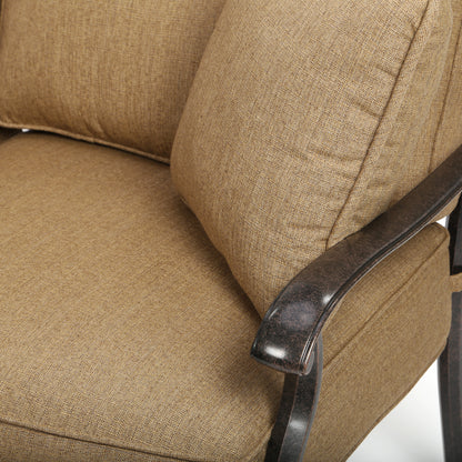 
                  Heritage Loveseat with Sesame Linen Sunbrella Cushion Aged Bronze Finish - Image 3
                