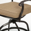 Heritage Swivel Barstool with Sesame Linen Sunbrella Cushion Aged Bronze Finish