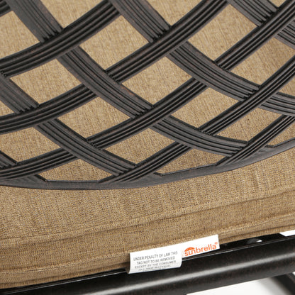 
                  Heritage Swivel Rocker Dining Chair with Sesame Linen Sunbrella Cushion Aged Bronze Finish - Image 3
                