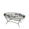 Hummingbird Oval Coffee Table Pewter Frame