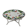 Hummingbird Round Coffee Table Pewter Frame