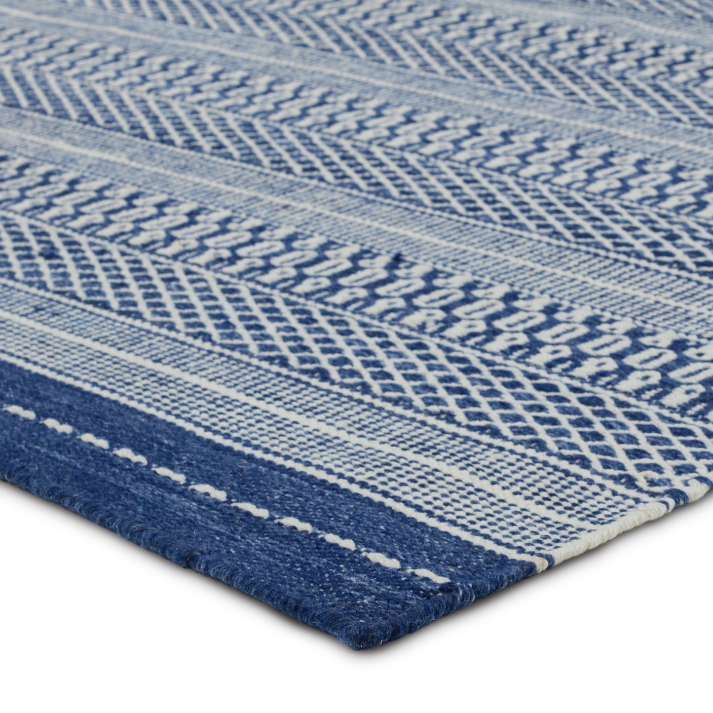 Jaipur Living Lenna Striped Navy Cream Area Rug Penrose PNR06 Detail, image 4