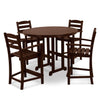 La Casa Cafe 5 Piece Counter Set Mahogany