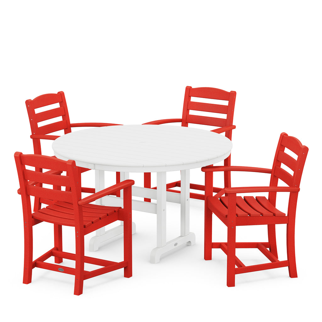 La Casa Cafe 5 Piece Dining Set Sunset Red