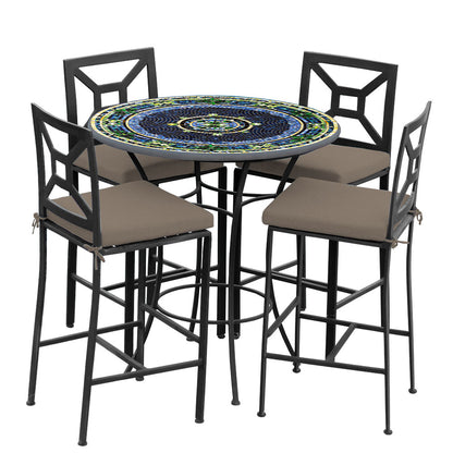 
                  Lake Como 42d Hight Dining w Milano Bar Chairs BK COCOA - Image 13
                