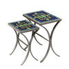 Lake Como Nesting Table Set Pewter Frame