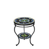 Lake Como Round Double Tiered Side Table Black Frame