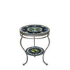 Lake Como Round Double Tiered Side Table Pewter Frame