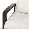 Lakeside Lounge Chair Rich Earth Finish Bluepoint Flax Fabric Detail