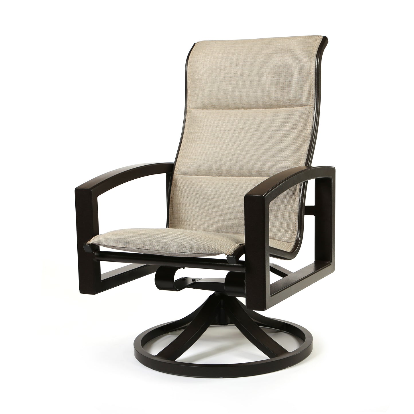 Lakeside Padded Sling Swivel Dining Chair, image 1