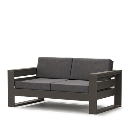 Latitude Loveseat Vintage Coffee Frame Ash Charcoal Cushions