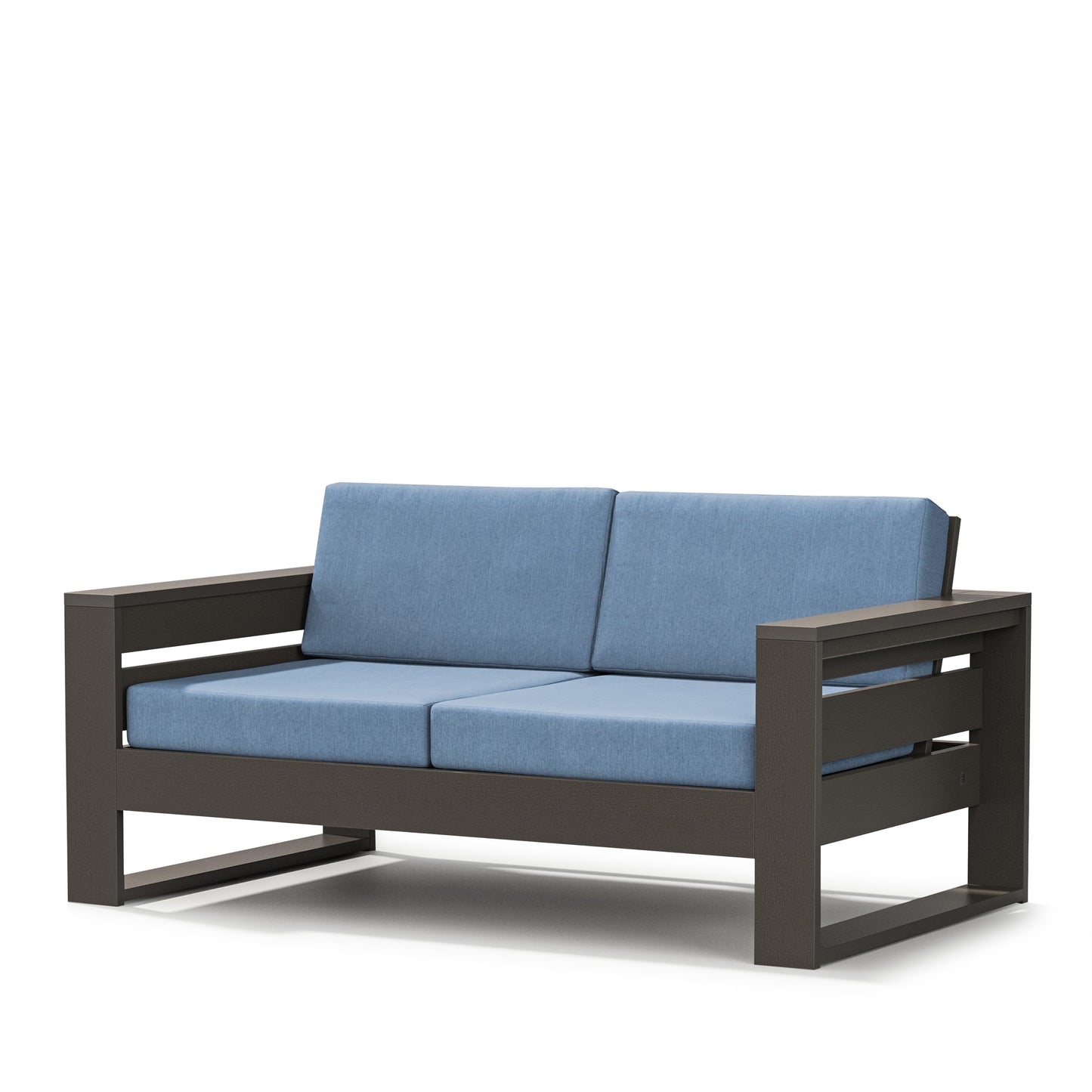 Latitude Loveseat Vintage Coffee Frame Sky Blue Cushions, image 5