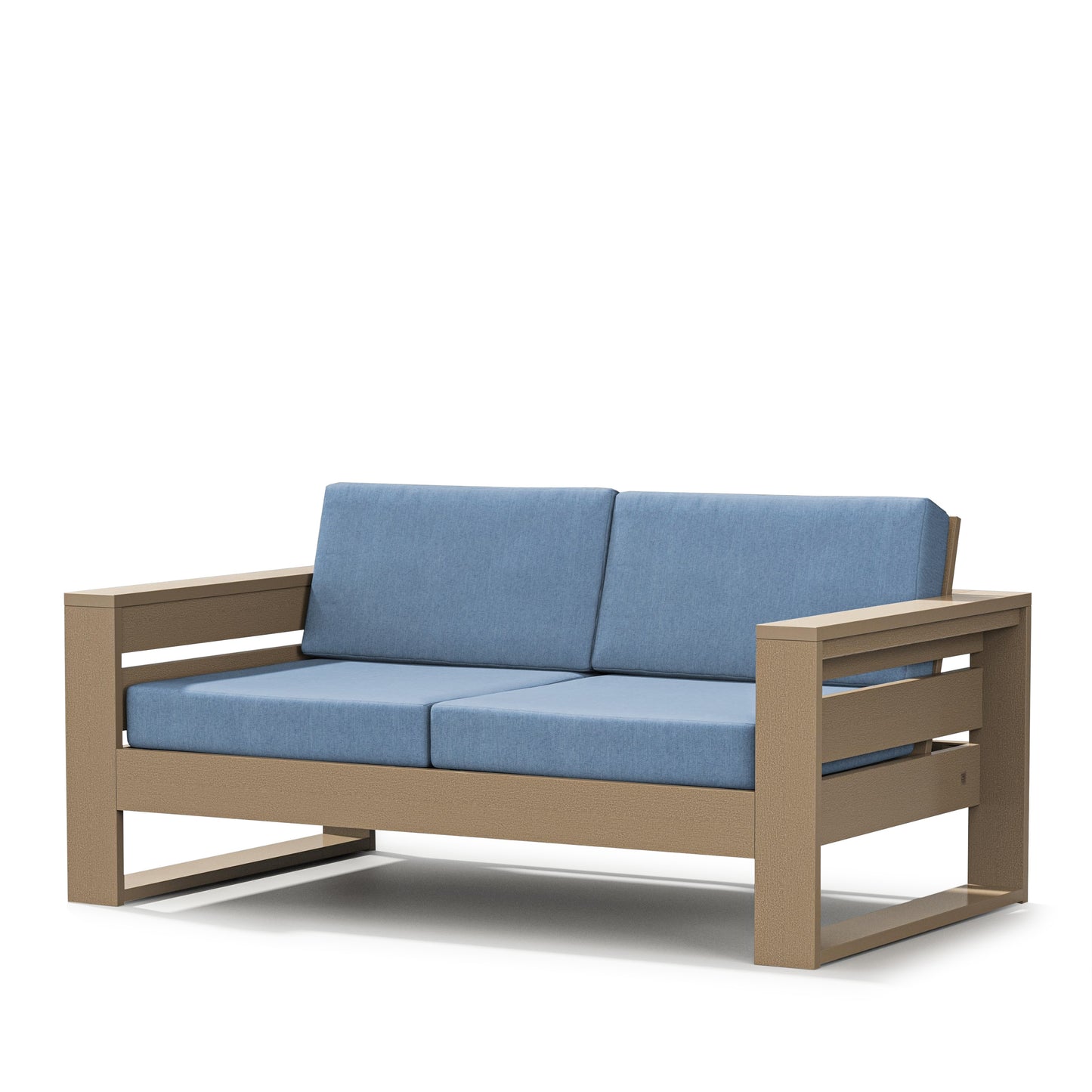 Latitude Loveseat Vintage Sahara Frame Sky Blue Cushions, image 11