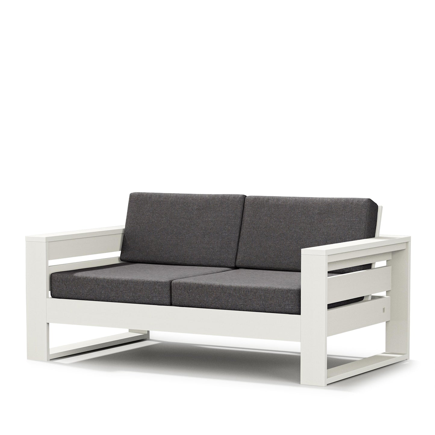 Latitude Loveseat Vintage White Frame Ash Charcoal Cushions, image 14