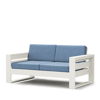 
                  Latitude Loveseat Vintage White Frame Sky Blue Cushions - Image 17
                