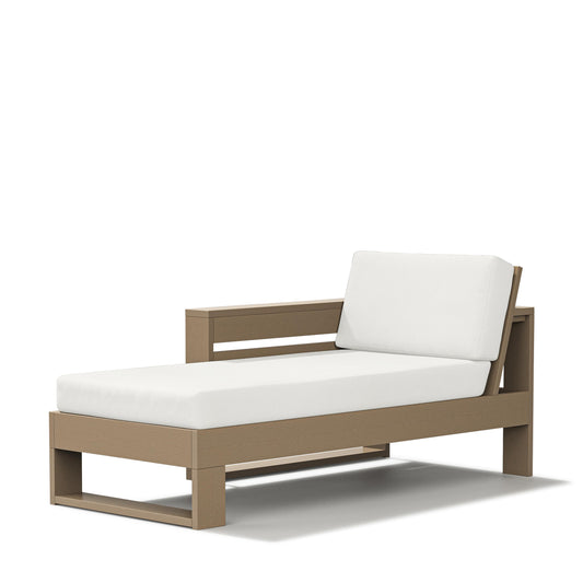 Latitude Modular Left Arm Chaise Vintage Sahara Frame Natural Linen Cushions