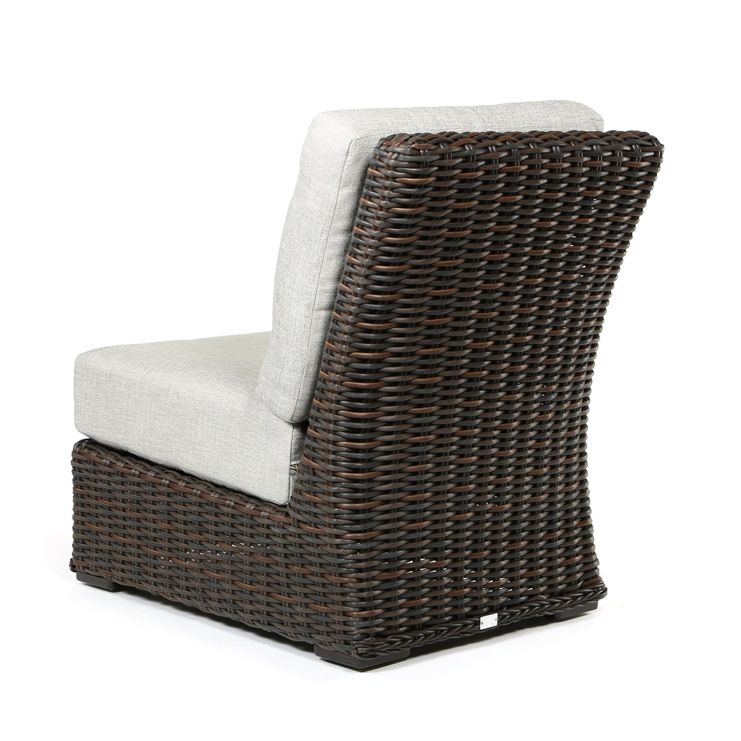 Laurent Armless Chair Section Chestnut Weave Fresco Flax Fabric Back, image 8