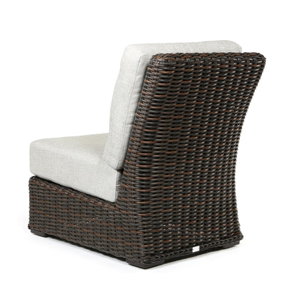 
                  Laurent Armless Chair Section Chestnut Weave Fresco Flax Fabric Back - Image 8
                