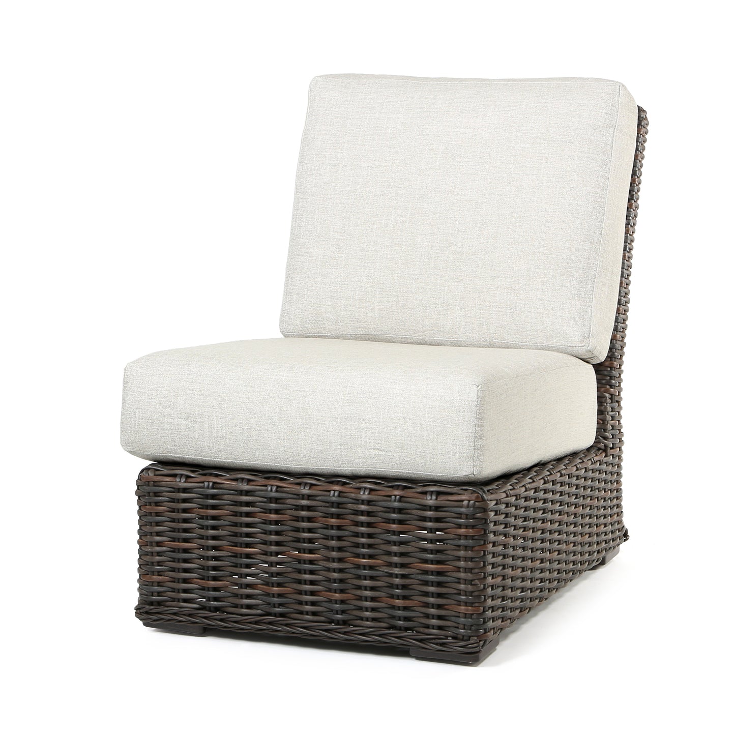 Laurent Armless Chair Section Chestnut Weave Fresco Flax Fabric, image 6