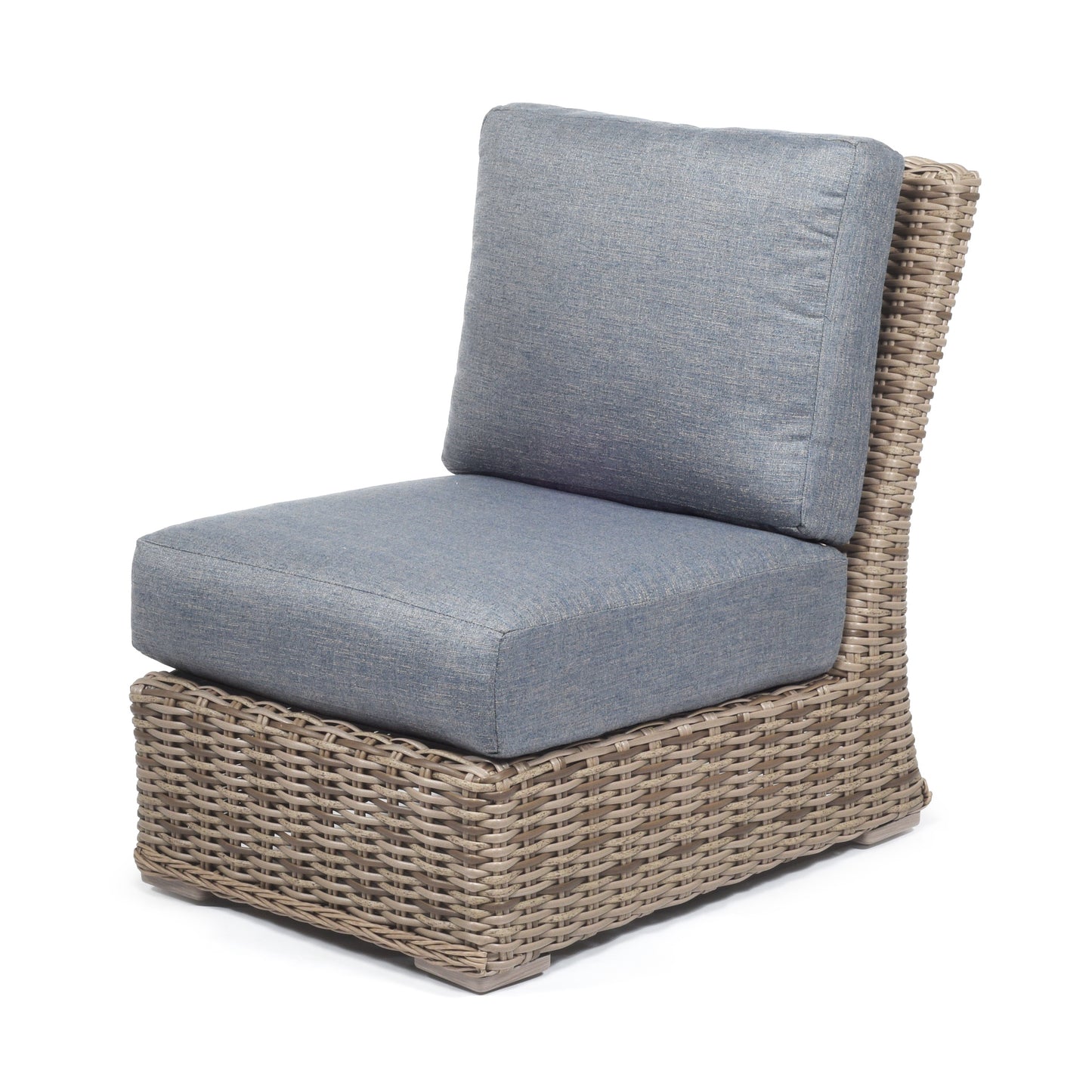 Laurent Armless Chair Section Driftwood Weave Adena Denim Fabric, image 11