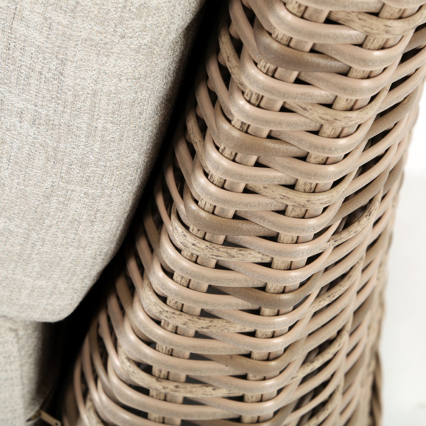 Laurent Armless Chair Section Driftwood Weave Detail Fresco Flax Fabric, image 4