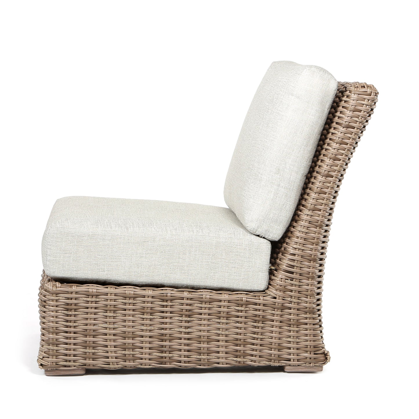 Laurent Armless Chair Section Driftwood Weave Fresco Flax Fabric Side, image 2