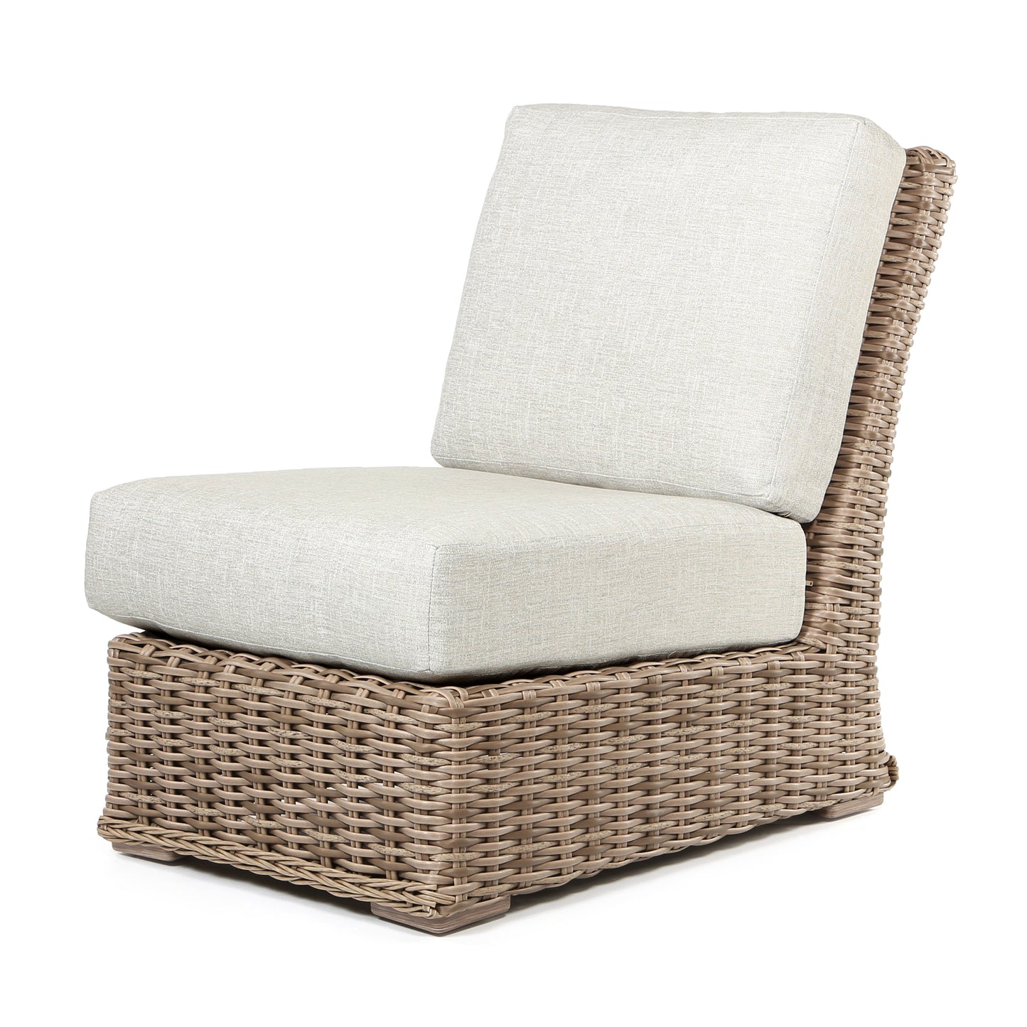 Laurent Armless Chair Section Driftwood Weave Fresco Flax Fabric, image 1