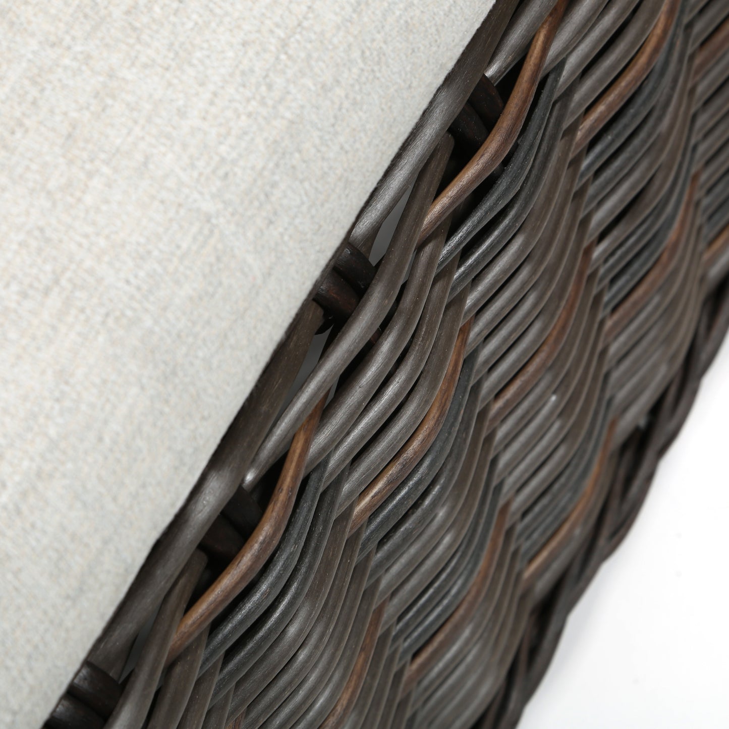 Laurent Chaise Lounge Chestnut Weave Detail Fresco Flax Fabric, image 6