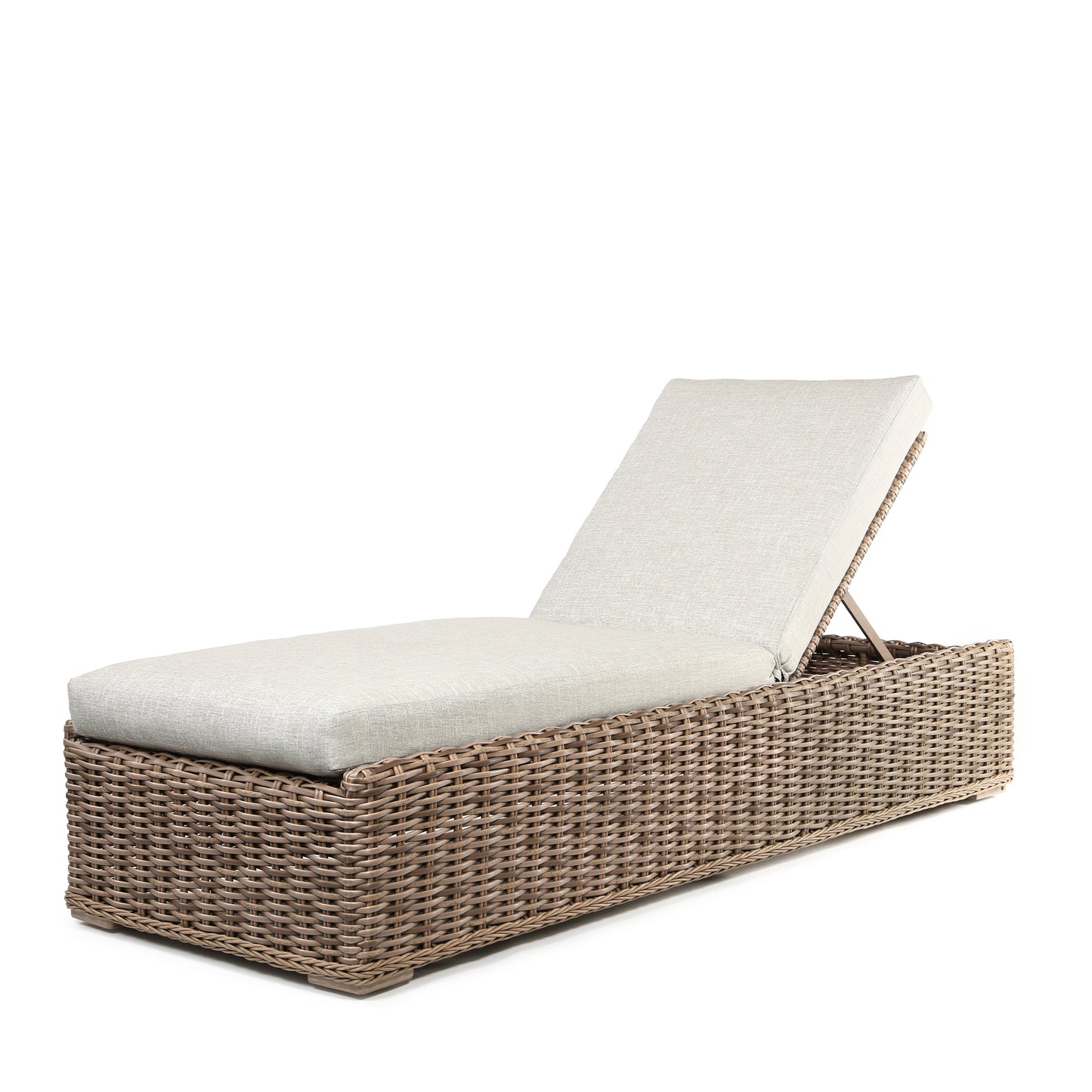 Laurent Chaise Lounge Driftwood Weave Fresco Flax Fabric, image 1