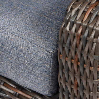 
                  Laurent Club Chair Chestnut Weave Adena Denim Fabric Detail - Image 7
                