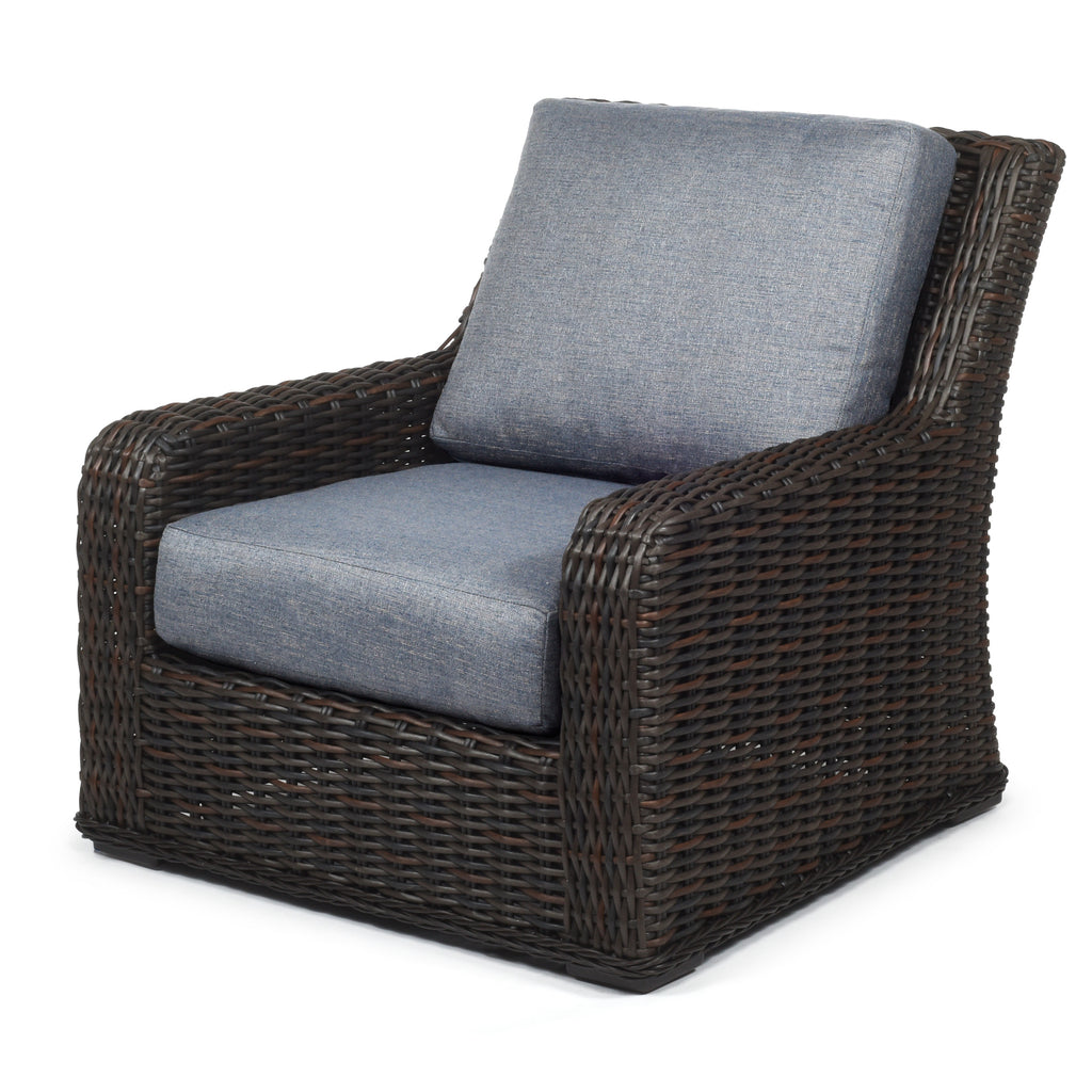 Laurent Club Chair Chestnut Weave Adena Denim Fabric