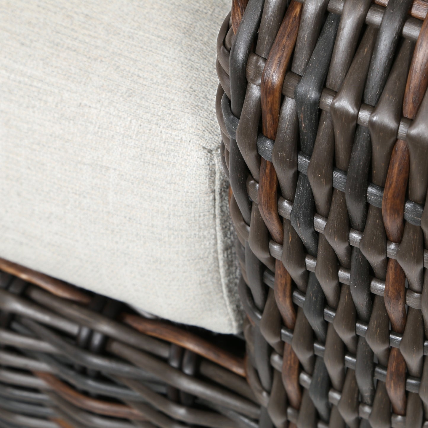 Laurent Club Chair Chestnut Weave Detail Fresco Flax Fabric, image 6