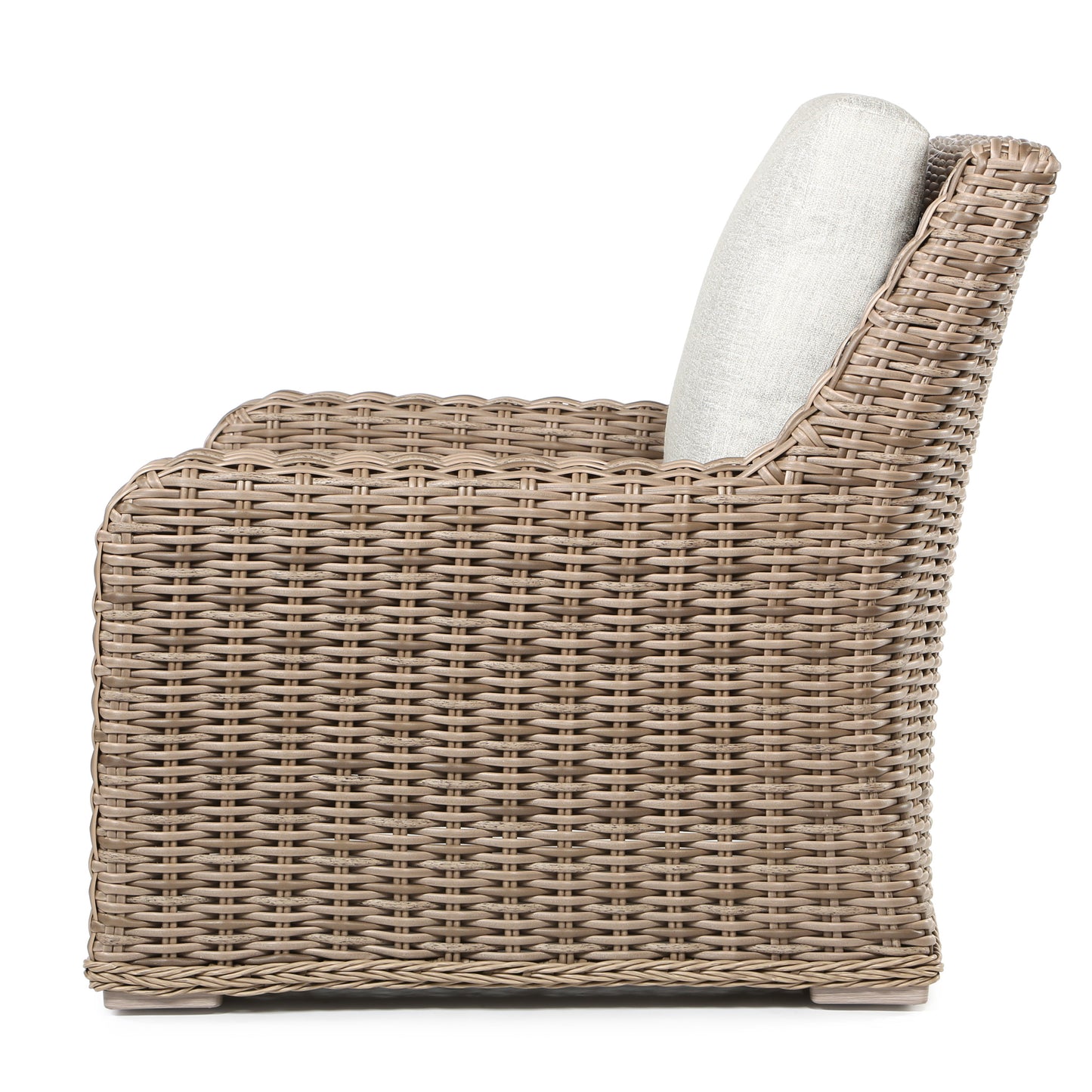 Laurent Club Chair Driftwood Weave Fresco Flax Fabric Side, image 2