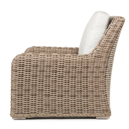 
                  Laurent Club Chair Driftwood Weave Fresco Flax Fabric Side - Image 3
                