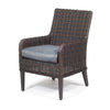 Laurent Dining Arm Chair Chestnut Weave Adena Denim Fabric