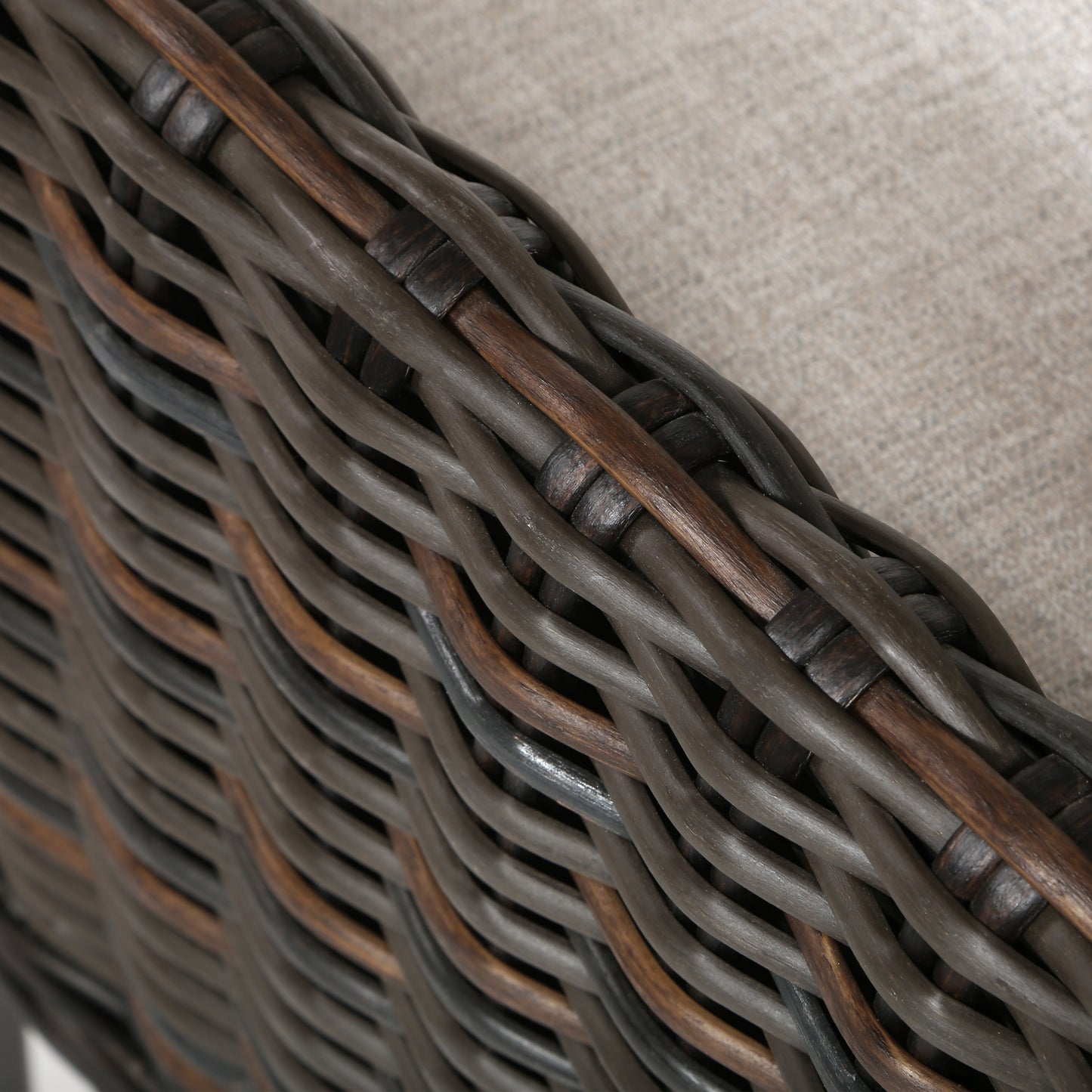 Laurent Dining Arm Chair Chestnut Weave Detail Fresco Flax Fabric, image 11