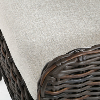 
                  Laurent Dining Arm Chair Chestnut Weave Fresco Flax Fabric Detail - Image 12
                