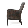 Laurent Dining Arm Chair Chestnut Weave Fresco Flax Fabric Side