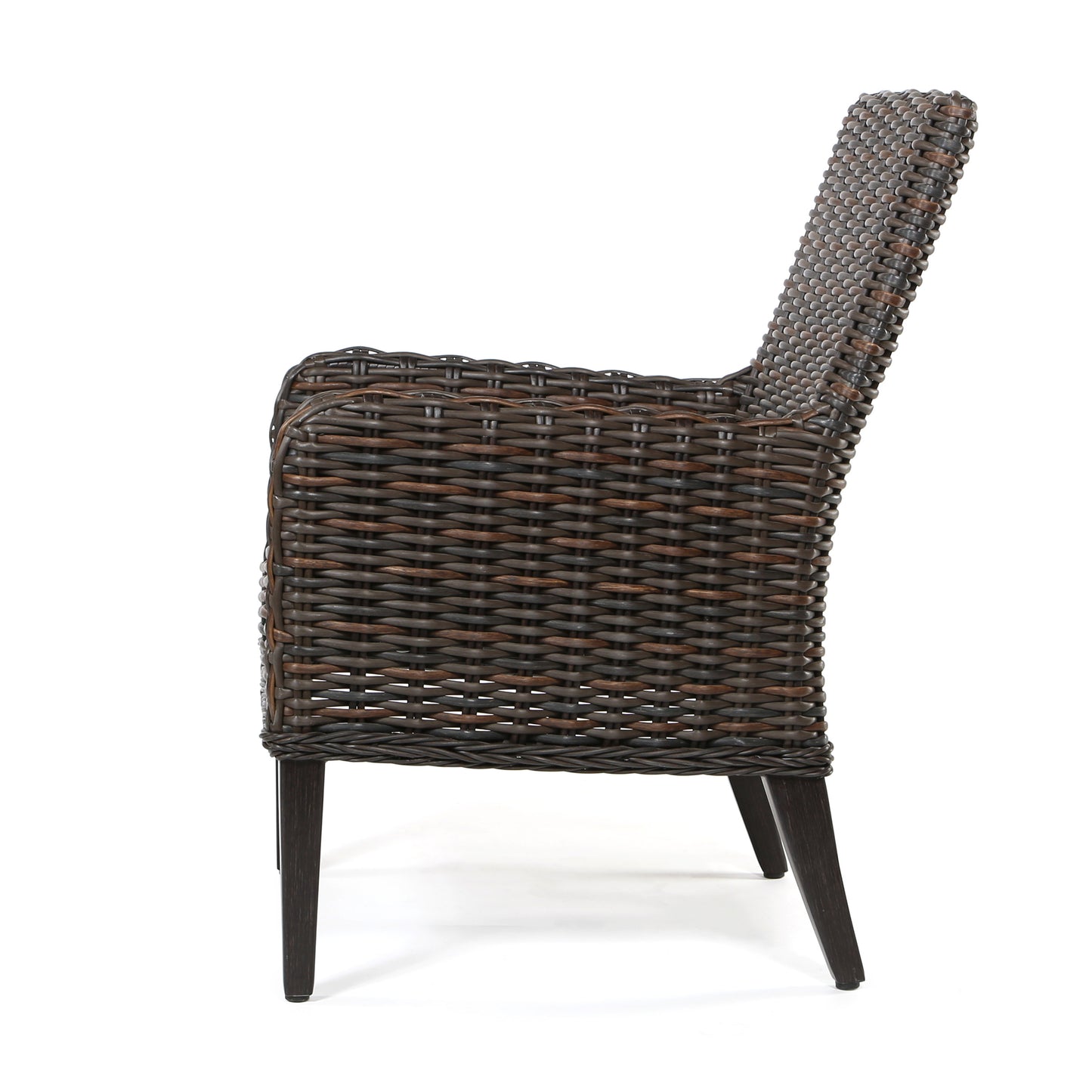 Laurent Dining Arm Chair Chestnut Weave Fresco Flax Fabric Side, image 9