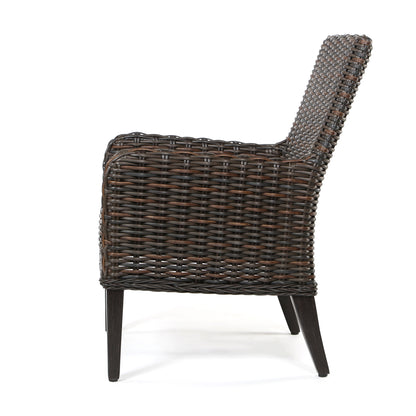 
                  Laurent Dining Arm Chair Chestnut Weave Fresco Flax Fabric Side - Image 9
                