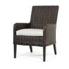 Laurent Dining Arm Chair Chestnut Weave Fresco Flax Fabric