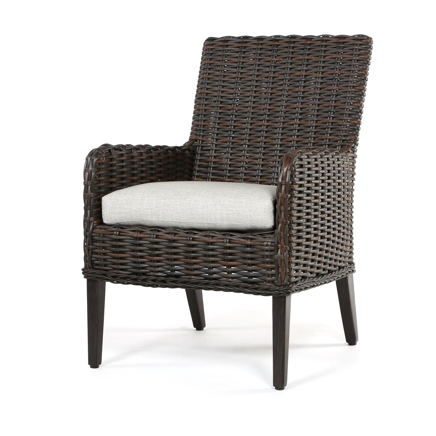 Laurent Dining Arm Chair Chestnut Weave Fresco Flax Fabric, image 8