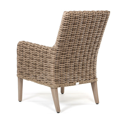 
                  Laurent Dining Arm Chair Driftwood Weave Adena Denim Fabric Back - Image 4
                