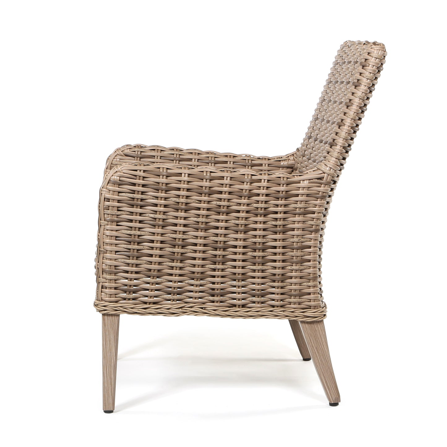 Laurent Dining Arm Chair Driftwood Weave Adena Denim Fabric Side, image 3