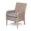 Laurent Dining Arm Chair Driftwood Weave Adena Denim Fabric